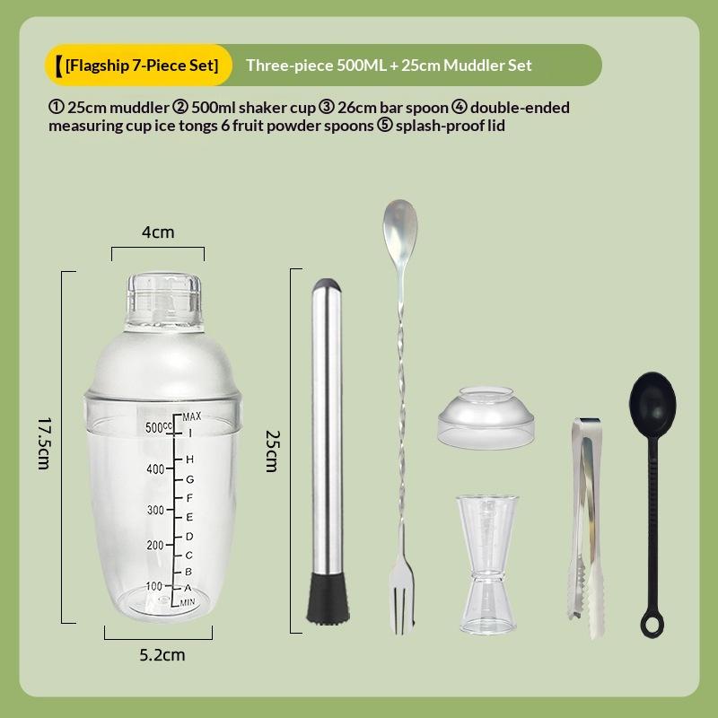 3/5/7Pcs Cocktail Shaker Set Cocktail Shaker And Measuring Jigger Set Drink Mixed Hand Shaker Tools For Bartending And Home Bar