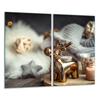 GLASS CUTTING BOARD 2x 30x52 CHRISTMAS