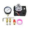 Small 4 Port Air Compressor Pressures Switches Control Valves Regulator 95-125 Gauges Easy Installation