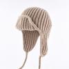 Women S Warm Knit Earflap Hat For Autumn Winter Big Head Circumference Slim Fit