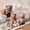 3D Cute Bear Silicone Candle Mold DIY Animal Ornaments Craft Gifts Making Aromatherapy Soap Plaster Resin Casting Molds Home Dec