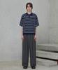 GLW Striped Collar Half Knit Navy