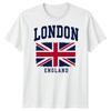 Londyn Anglia Koszulka z flagą Union Jack Pamiątka Flaga Wielkiej Brytanii Unisex Koszulka Unisex