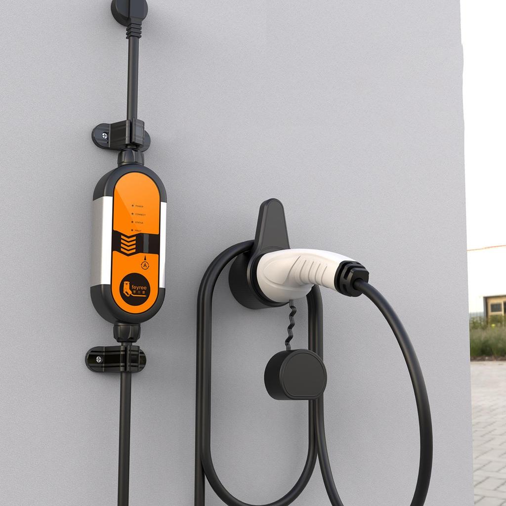 Wandhalterung mit Klemme und festen Clips, tragbarer Schraubhalterungsständer für tragbare EV-Ladebox Typ 2