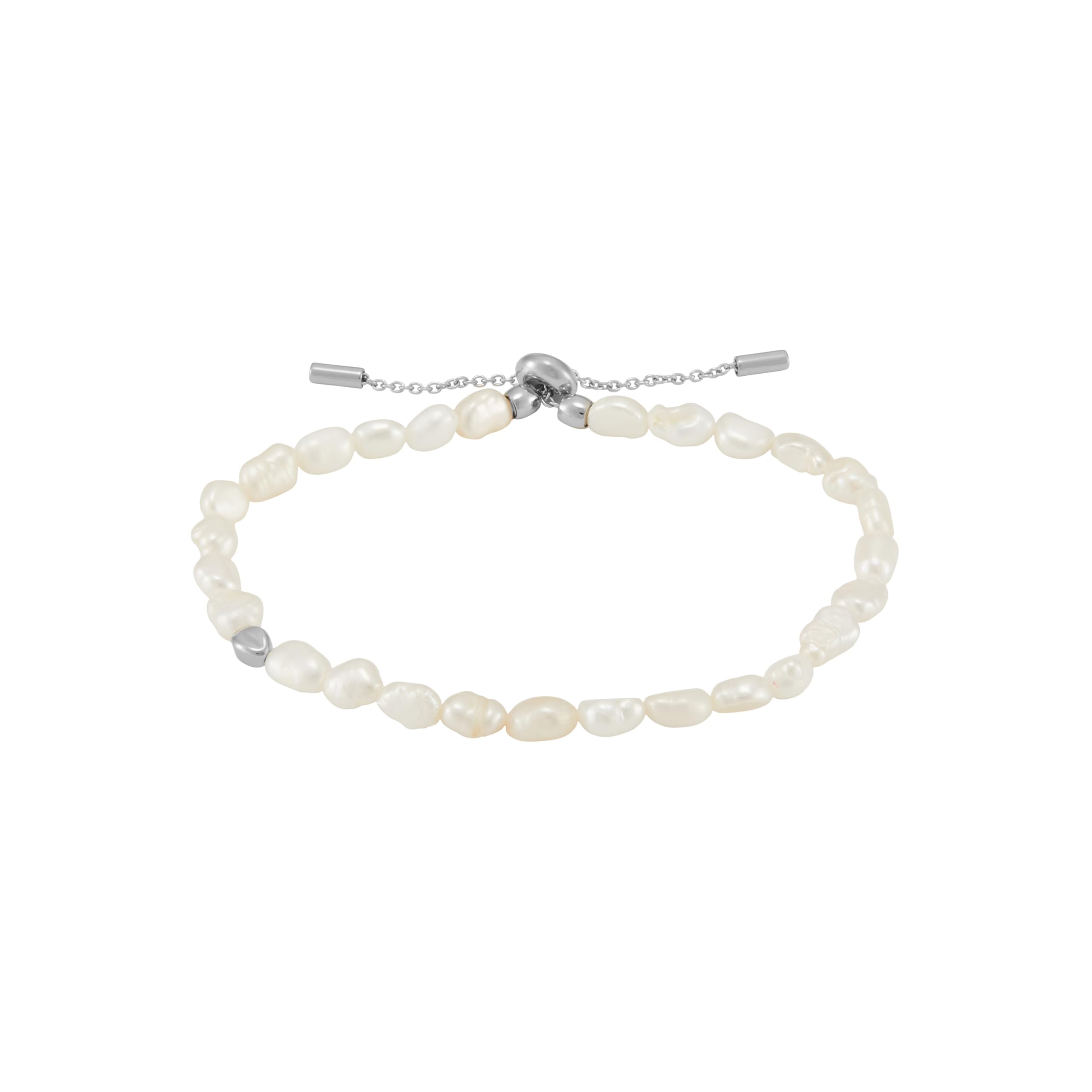 

Skagen Women s Agnethe Pearl White Freshwater Pearl Slider Bracelet, SKJ1833040