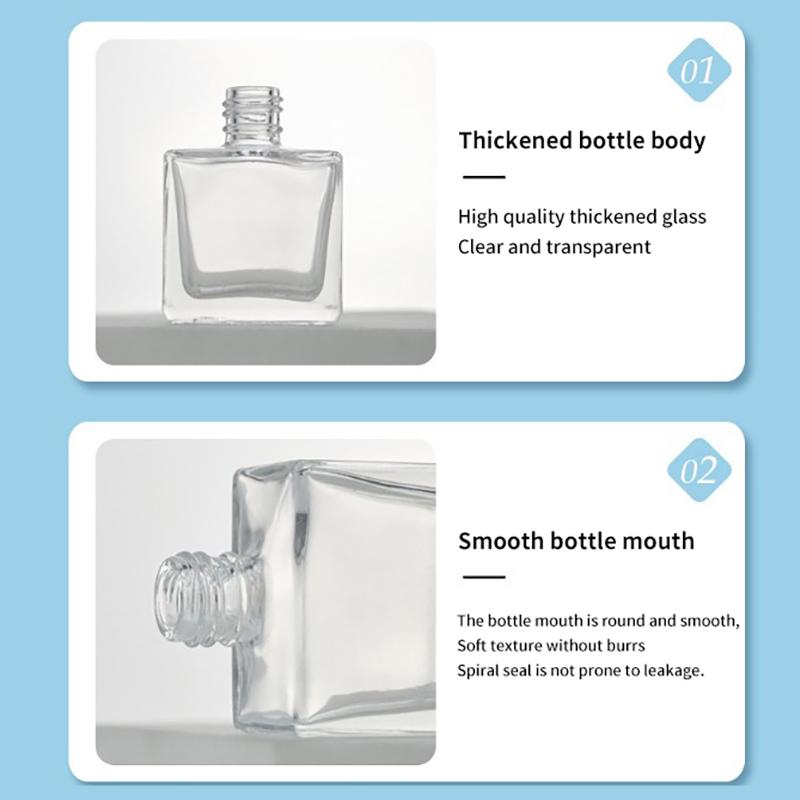 13ml Transparente Glas Nagellackflasche Leer Mit Deckel Pinsel Kosmetikbehälter Nagellack Glasflaschen Mit Pinsel