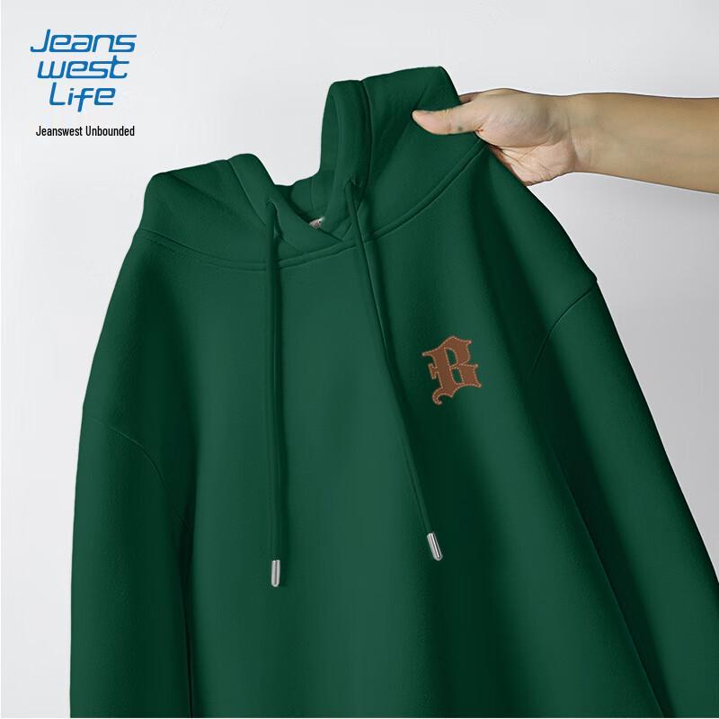 

JEANSWEST LIFE Men s Hooded Sweatshirt with Leather Letters L