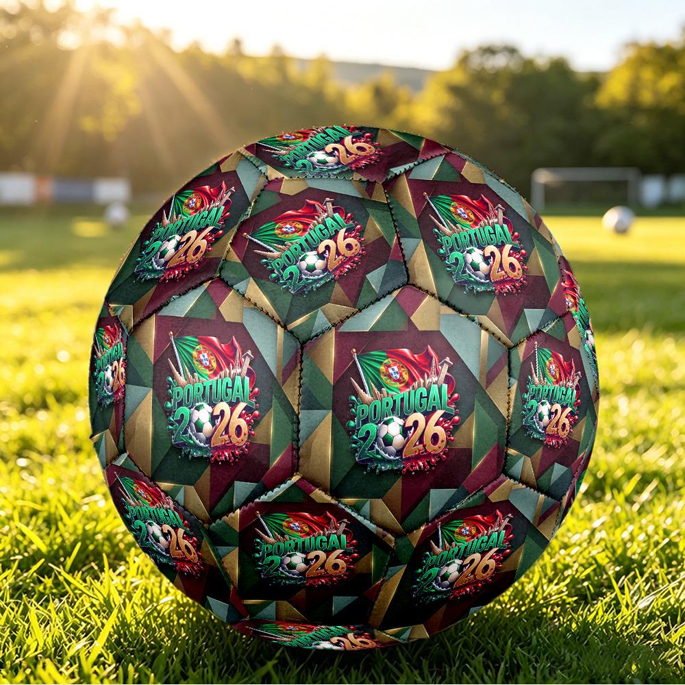 Portugal Fußball Bedruckter Größe 5 Fußball Ball Verschleißfest Standard Erwachsenen Trainingsfußball Fan Geschenk für Indoor Outdoor Spiel Sport