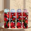 1PC Fresh Ripe Red Strawberry Fruit Print 750ml Color Plastic Sports Water Bottle Leakproof Flip Straw Lid Suitable for Sports Office Home Use