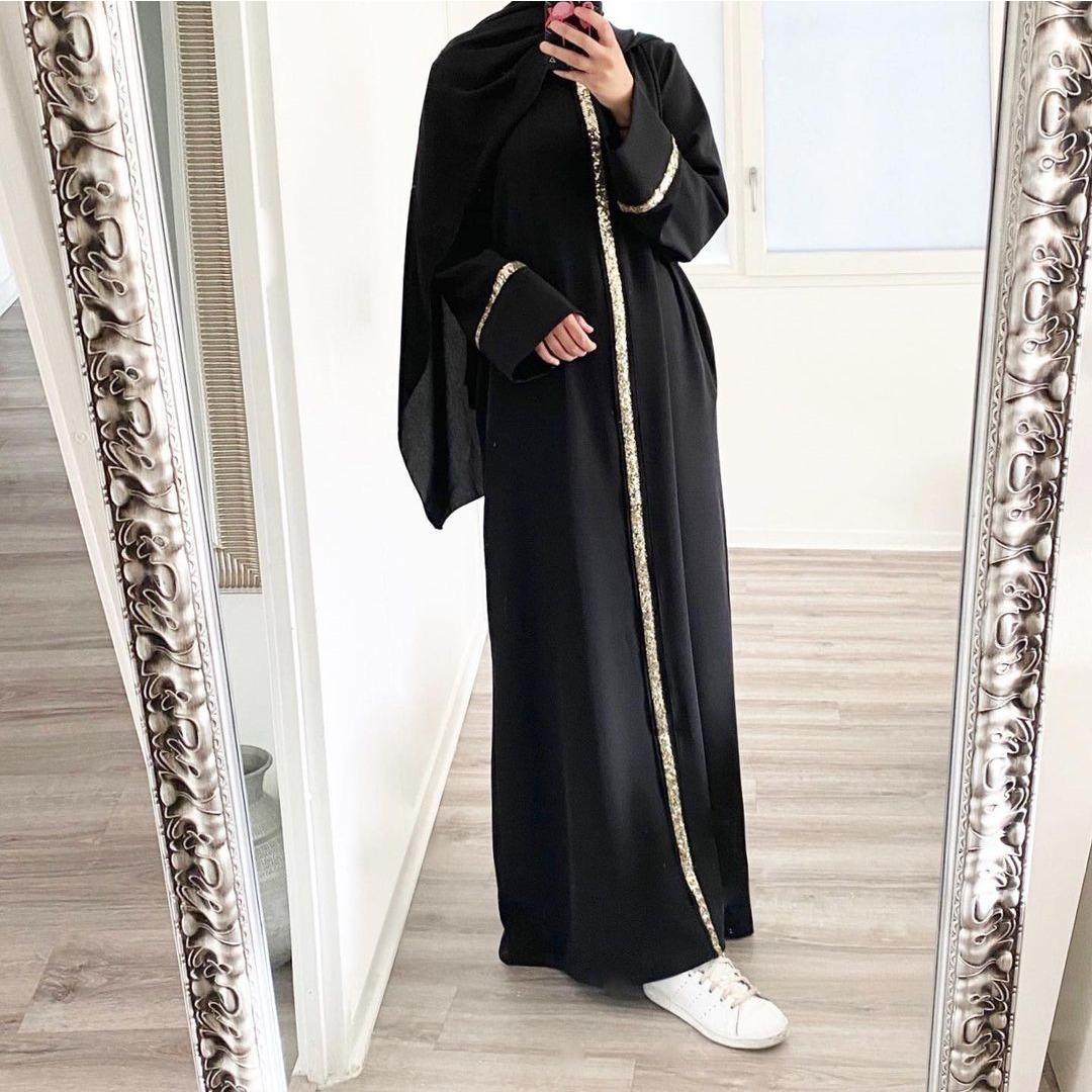 

YYFS Женская мода весна осень однотонные повседневные платья с длинным рукавом S чёрный