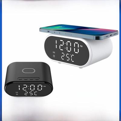 3-in-1 Wireless Charging Clock & Thermometer for Android & Apple Phones