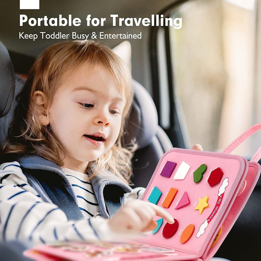 Montessori Toys Busy Board Toddler Sensory Activity Developing Board for Motor Skills Educational Travel Activity Toys