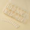 120 Pieces Gel Coffee Background White French Wearing Armor Long/Short Chameleon Laser Fake Nail Nail Nail Piece