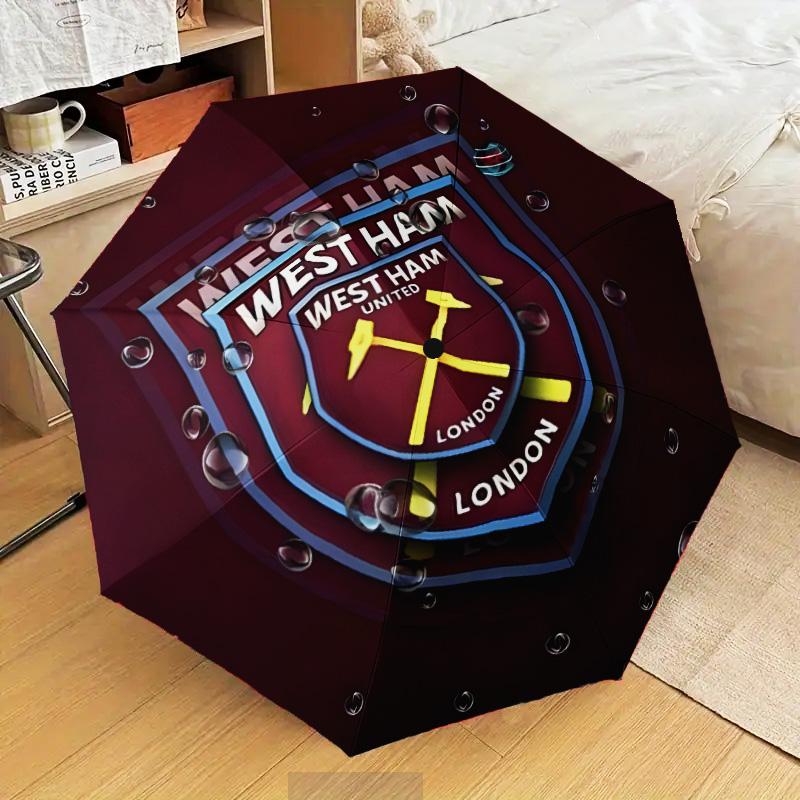 1PC West Football Printed Umbrella Folding umbrella, automatic umbrella 8-Frame for Travel, camping Fan gifts Christmas Gifts