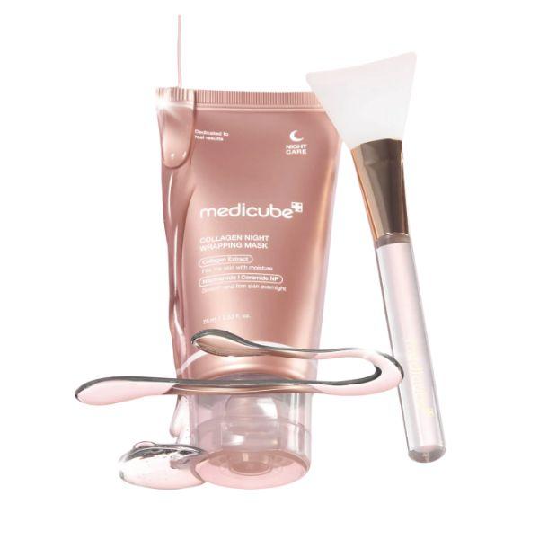 Medicube Collagen Night Wrapping Mask Firming Overnight Sleeping Mask 75ml (+Brush Set)
