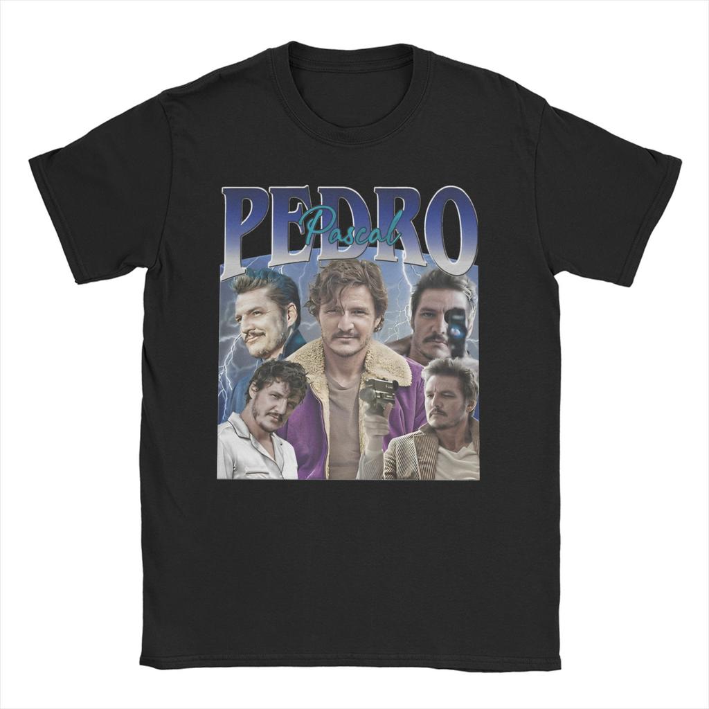 2026 Herren Damen Pedro Pascal T-Shirt Lustiger Schauspieler Vintage 90er Reine Baumwolle Oberteile Mode Kurzarm Rundhals T-Shirts Neue T-Shirts