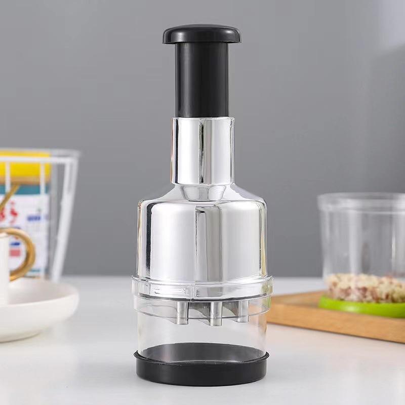 Stainless Steel Garlic Press Rocker, Garlic Crusher Mincer Chopper, Kitchen Gadgets for Ginger, Onion, Herbs