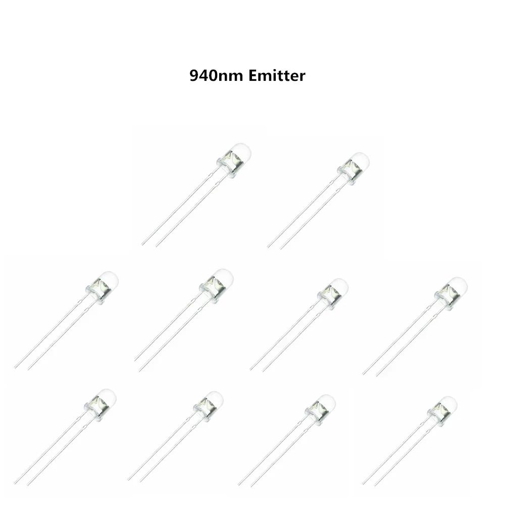 10pairs 3mm 5mm 940nm LEDs Infrared Emitter and IR Receiver Diode Diodes 301A