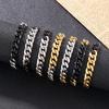 Trendy Cuban ChainMen's Wristband Armband Bracelet 10mm Splicing Chains Stainless Steel Jewelry