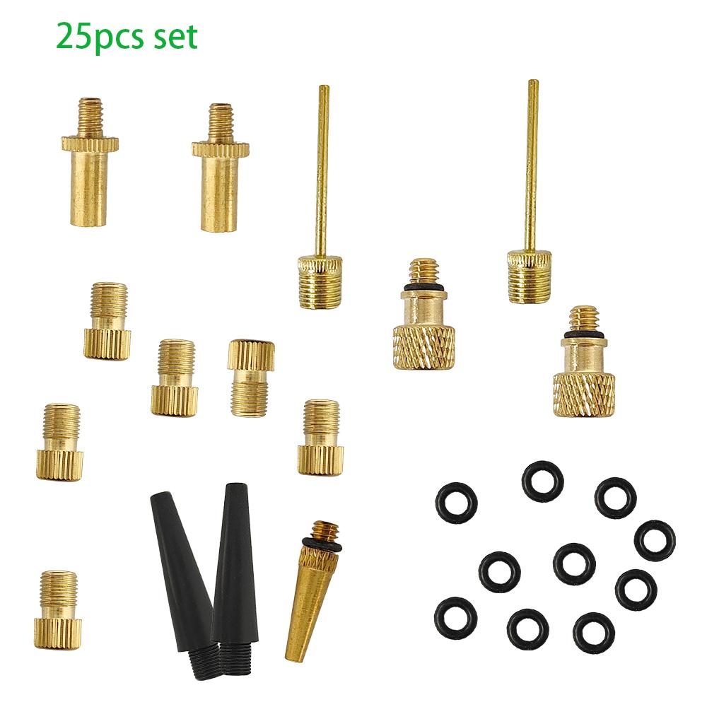 16pcs Bicycle Tire Inflatable Tube Needle Air Hose Adapter Kits Bike Repair Tools Connector Pump Bike Tyre Accessories