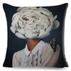 Sexy Flower Feather Women Cushion Cover Decor Harajuku Aesthetics Lady Double Print Pillowcase for Sofa Home Linen Pillow Case