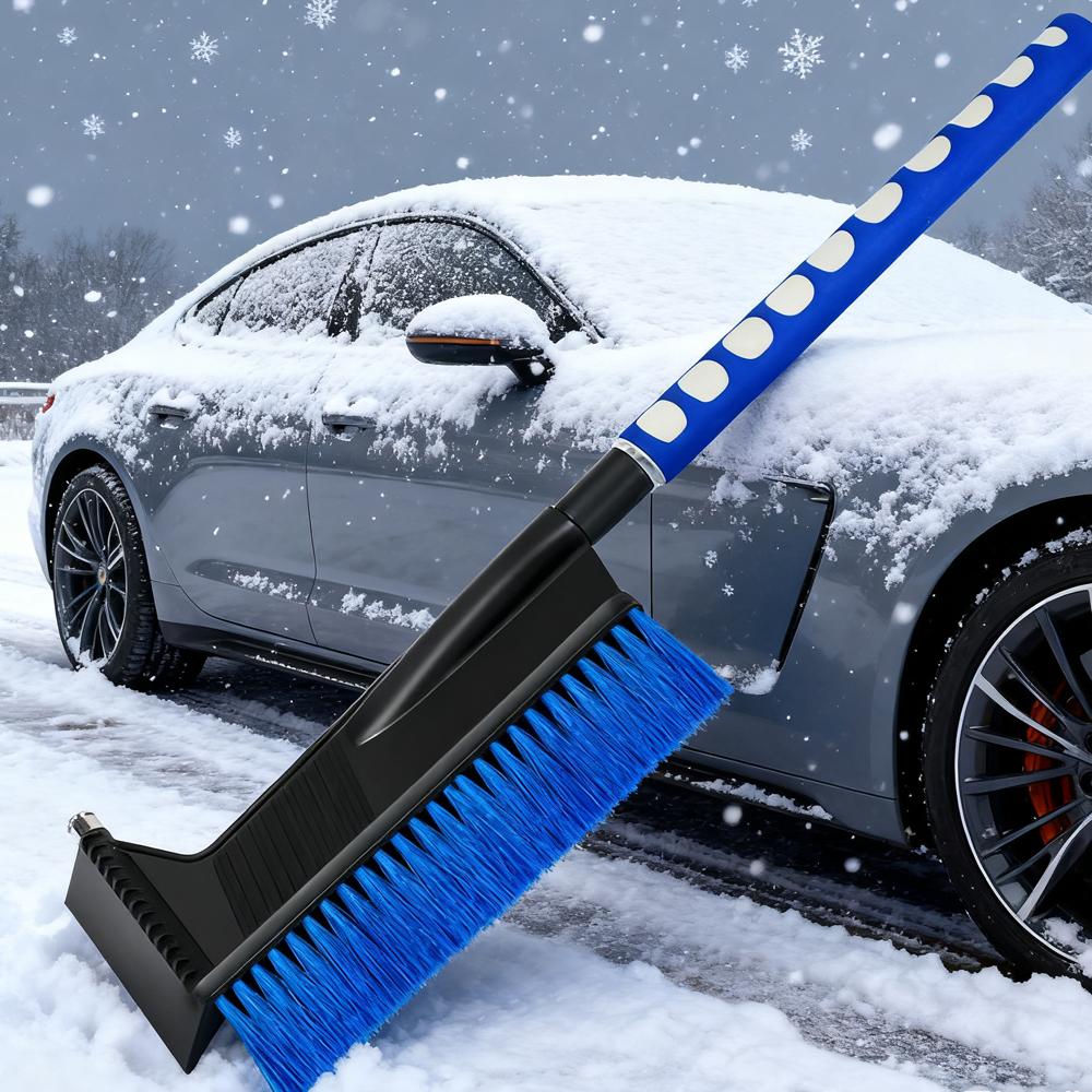 Winter Car Mounted Snow Removal Shovel with Three In One Snow Shovel Tool for Sweeping Snow, Scraping Snow with Safety Hammer