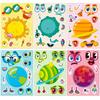 6 Space Planet Diy Puzzle Sticker Cards, Planet Passage Star Parent-Child Interactive Puzzle Swap