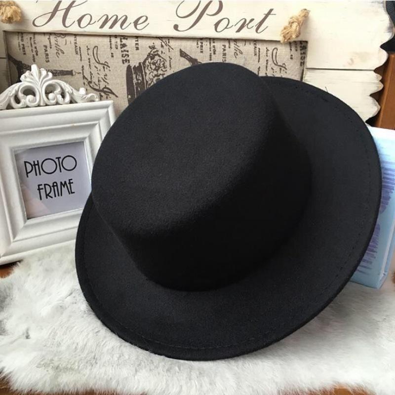 Autumn and Winter British Woolen Hat Men's Fashion Trendy Casual Versatile Stage Hat Men's Performance Flat Top Hat Women