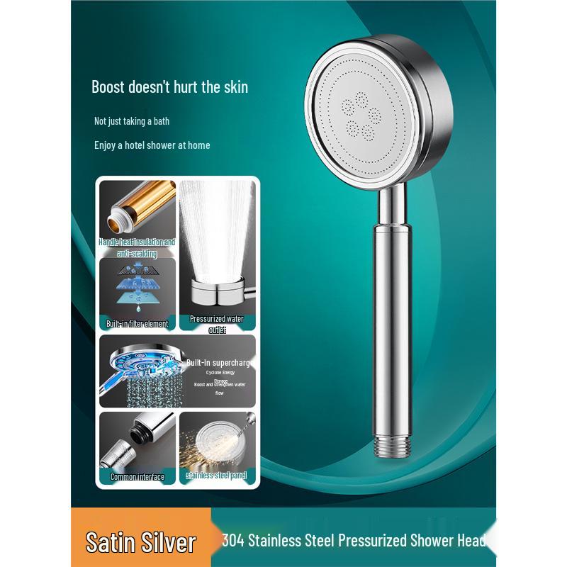 Pure 304 Stainless Steel High Pressure Drop-Proof Shower Head Standard