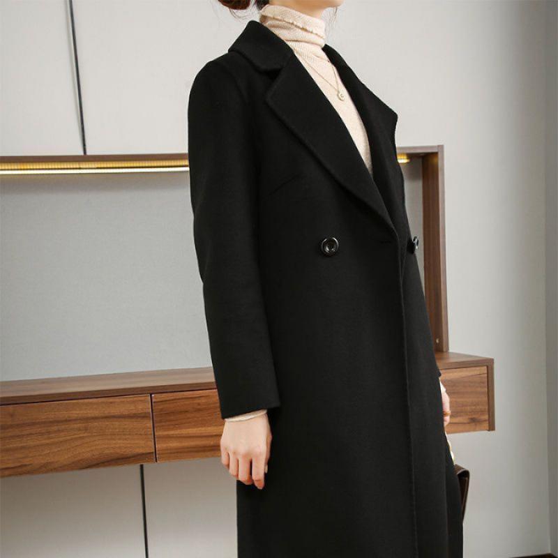 Autumn and Winter Latest Woolen Coat Womens Medium and Long Over-knee Relaxed Fit and Thin Stylish Coat Women
