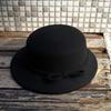French Retro Hepburn Black Dome Woolen Top Hat Felt Hat Japanese Autumn And Winter Women'S New Lace-Up Small Basin Hat