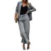 Women's Trendy Street Fashion Slim Fit Denim Suit Jacket Set