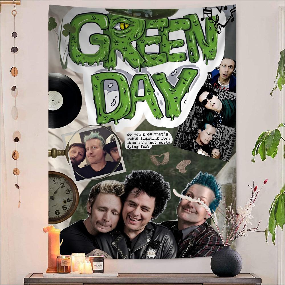 

Rock Band Green Day Мультяшный Гобелен Домашний Декор хиппи богемский декор гадание Домашний Декор 74x94cm(29x37in)