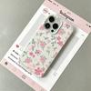 Phone Case For Iphone 17 Air 11 Pro Max 15 Plus 16 14 13 12 White Silicone Shockproof Anti Slip Protective Pink Floral Cover