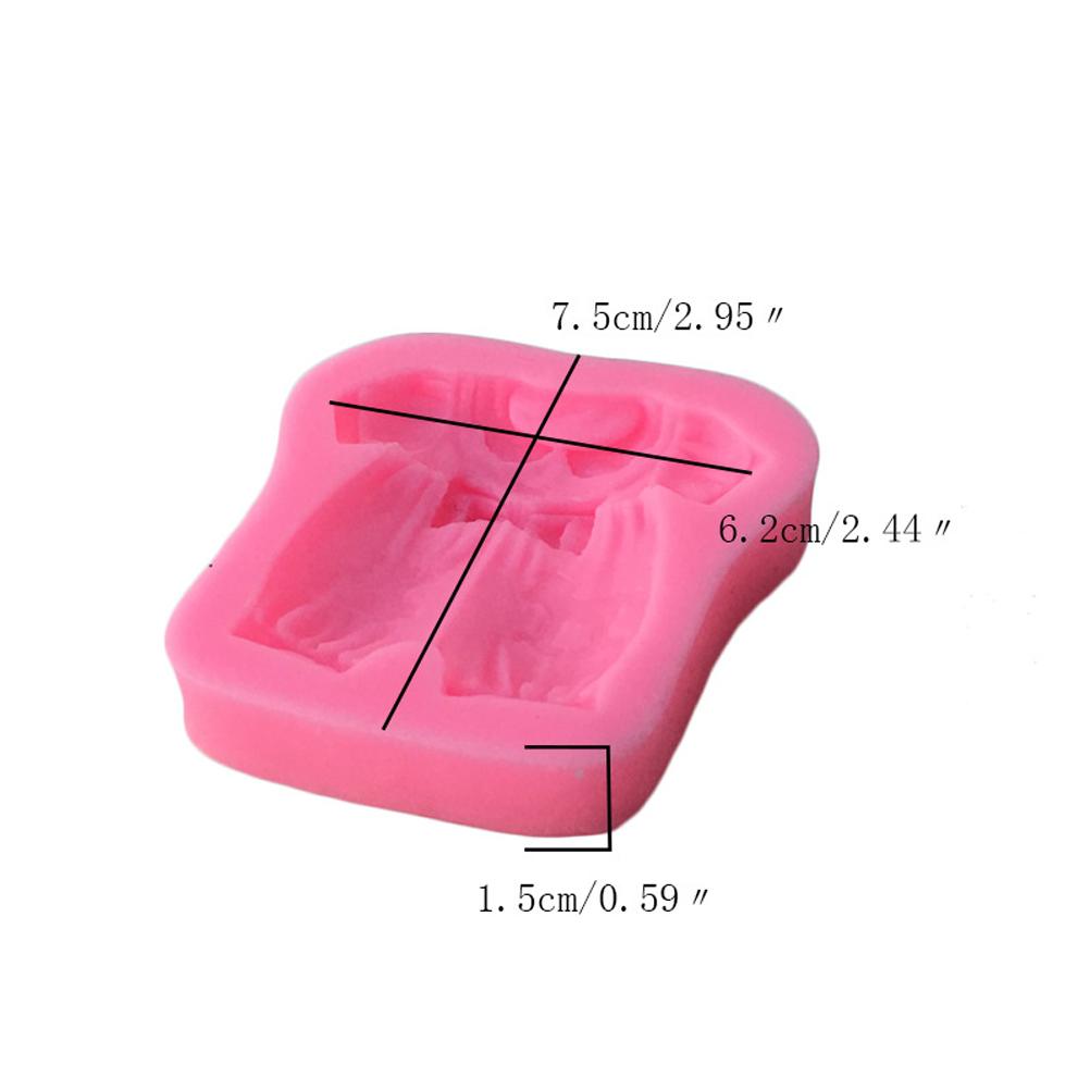 DIY Backwerkzeuge Schleife Babykleidung Fondant Kuchen Schokolade Ton Gips Silikonform für Backzubehör