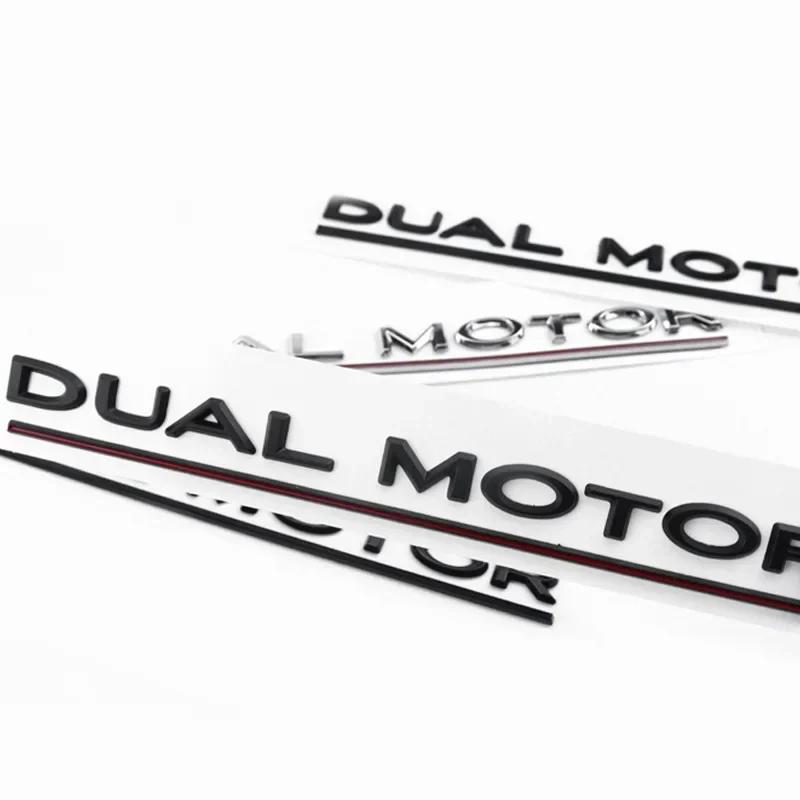 ABS Dual Motor Schriftzug Heckklappe Kofferraum Logo Emblem Plakette Auto Aufkleber Decal Für Model 3 Model X Model S Y