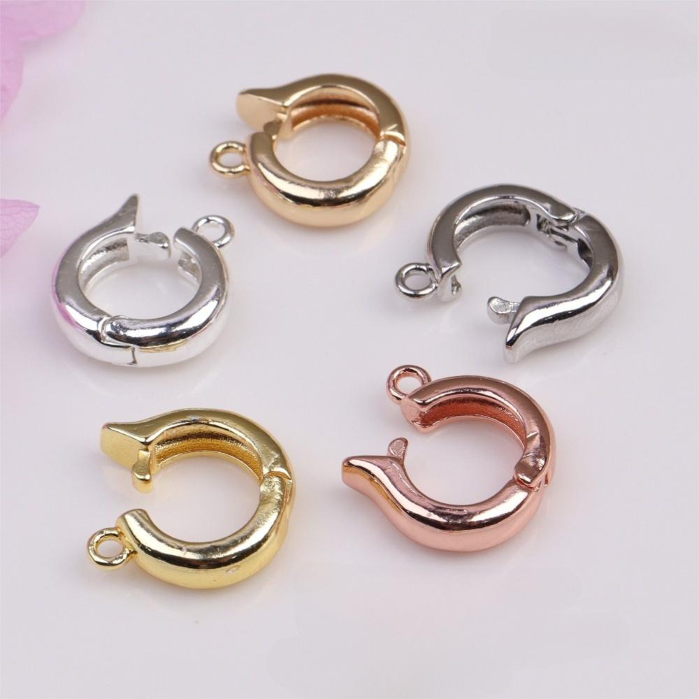 5pcs/set Creative Brass Bail Clasp Connector Round Shape Multi-Functional Enhancer Bail Pendant Pendant Hook Clasp Key Ring