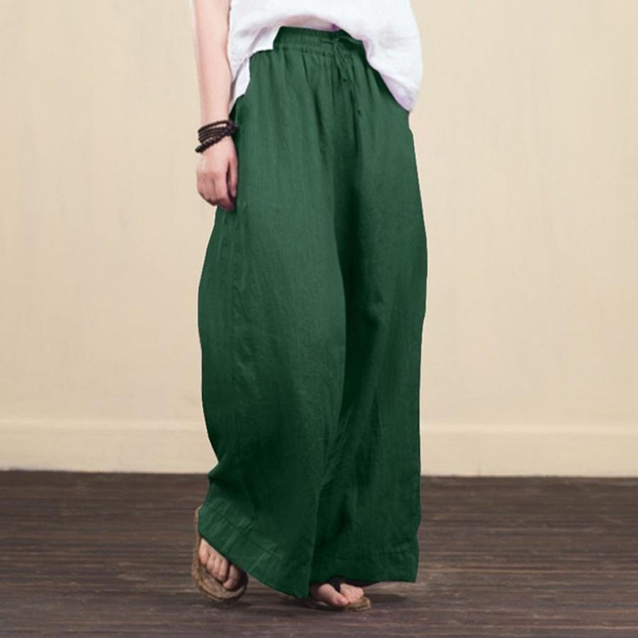 Newest Women's Loose Wide Leg Pants, Fashion Style Cotton Linen Long Pants for Women