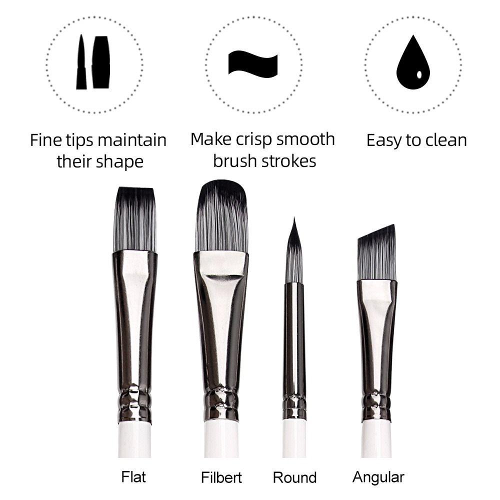 White Paint Brush Pen Set Nylon Art Paint Brushes New Watercolor Pen