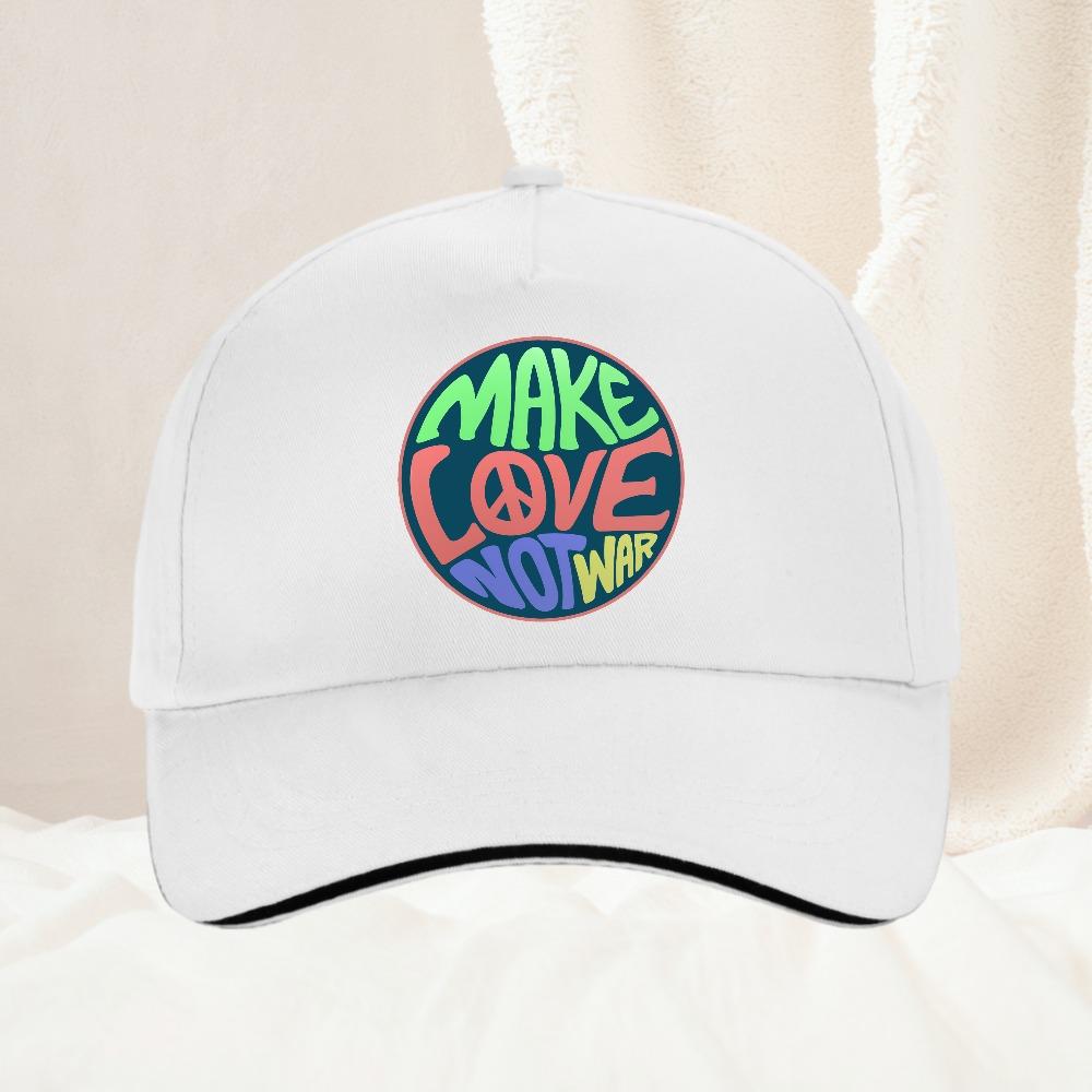 Funny Make Love Not War Creative Printing Baseball Caps Unisex Outdoor Adjustable Hat Casual Sunscreen Caps