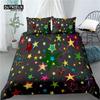 Home Living Luxury 3D Color Stars Print 2/3Pcs Soft Duvet Cover PillowCase Bedding Sets Kids Queen and King EU/US/AU Size