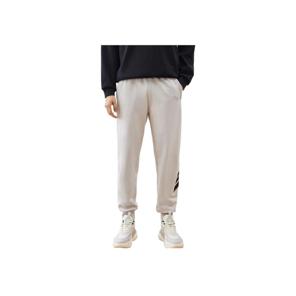 Anta Solid Color Skin-Friendly Printed Joggers Men Bottoms Grey 152241304N-1