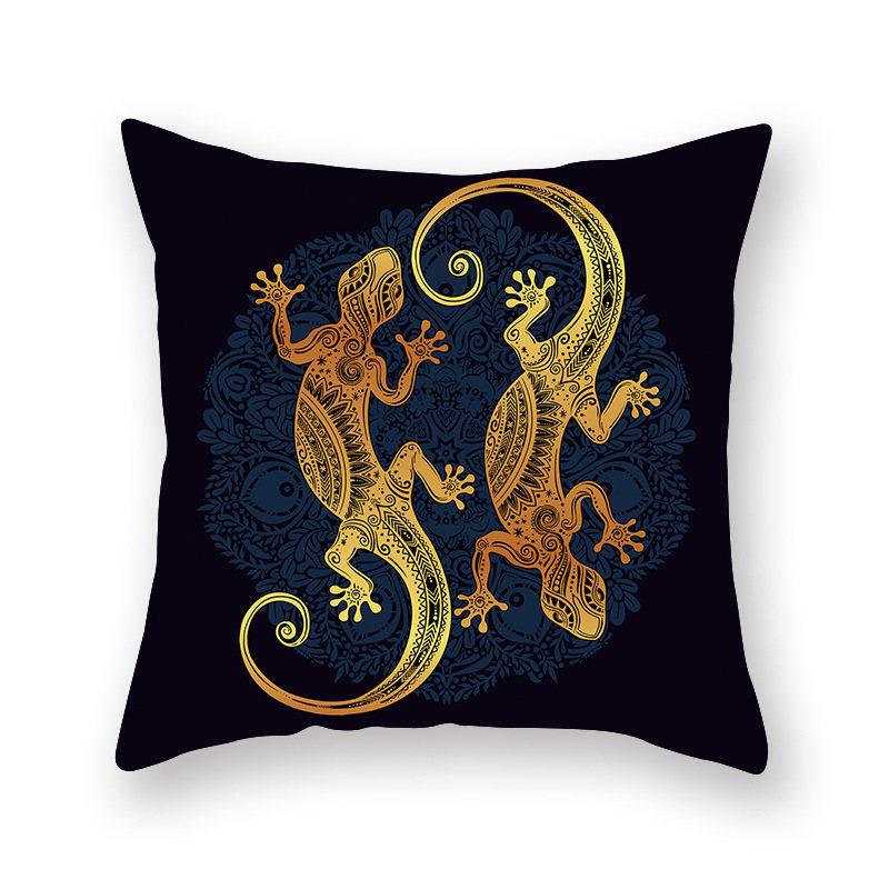 

Золота бронза Розкішний геометричний друкований візерунок Поліестерова наволочка Домашня вітальня Диван Прикраса Наволочка 40X40CM