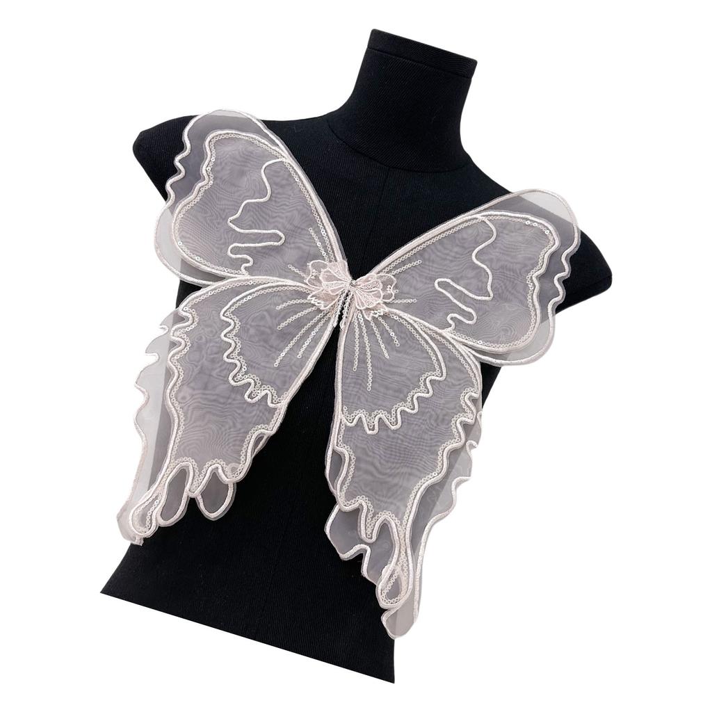 Elegant Pearls Butterfly Applique Sewing on Patches For Dresses Costume Accessories Great For Weddings And Theme Event