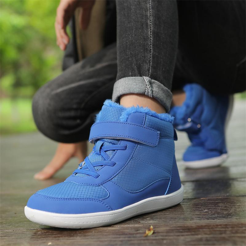 Winter Children Shoes Plush Waterproof Fabric Casual Non-Slip Boys Girls Shoes Rubber Sole Snow Boots Fashion Warm Outdoor Boots