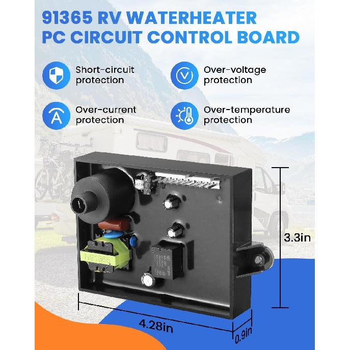 2025 HOT- RV Water Heater Part Fit Atwood RV Water Heater GC6AA-10E GC10A-4E Include 91365 Control Circuit Board Parts,91447 Thermal Cut Off &