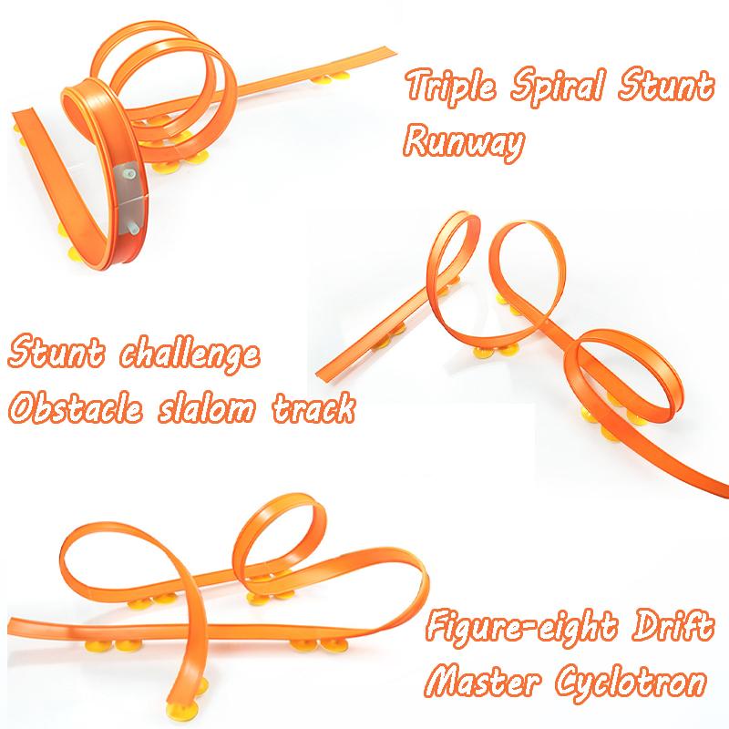 Esnek Ra Araba Rampa Pisti Çocuk Oyuncak Seti Kendin Yap Montajlı Turbora Pisti Taşınabilir Seyahat Oyuncağı Mancınık Ray Yarış Yuvarlama Ra Pisti