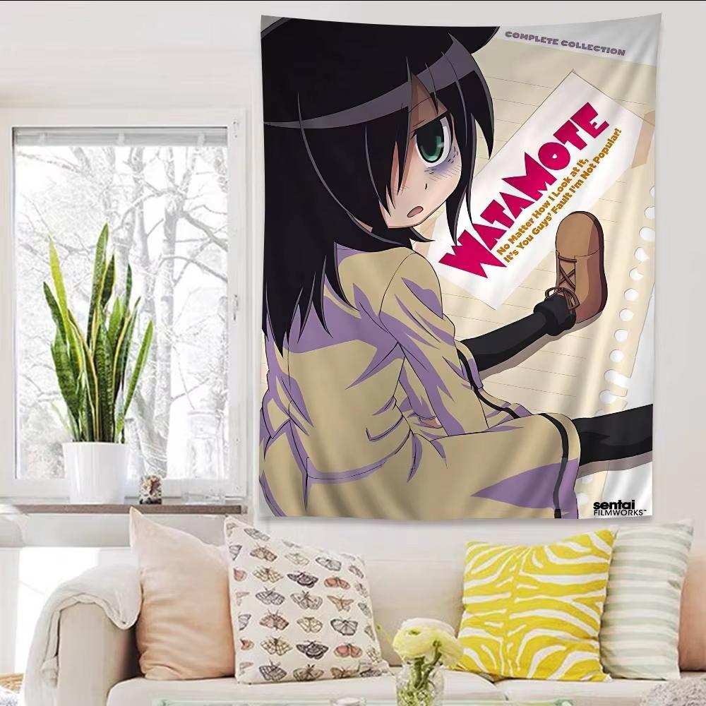WataMote Anime Tapestry Tomoko Kuroki Colorful Wall Hanging Boho Mandala Wall Art for Home Bedroom Dorm Decor Flat Print