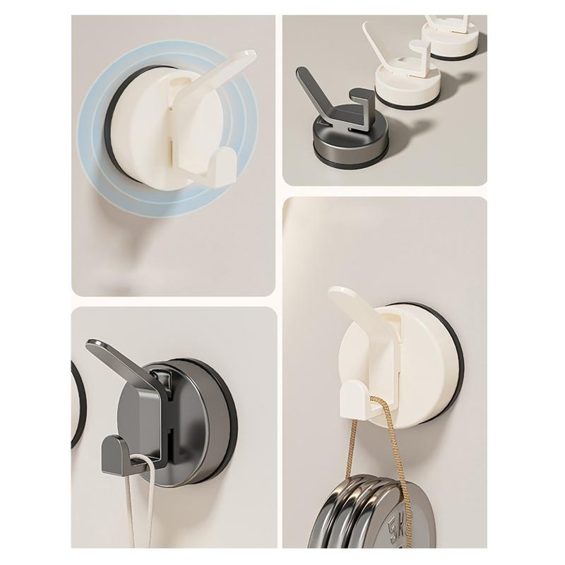 3pcs Strong Suction Cup Hook Not Drill & Rustproof Wall Hook Easy Installs Suction Hook Hangers for Bathroom & Kitchen