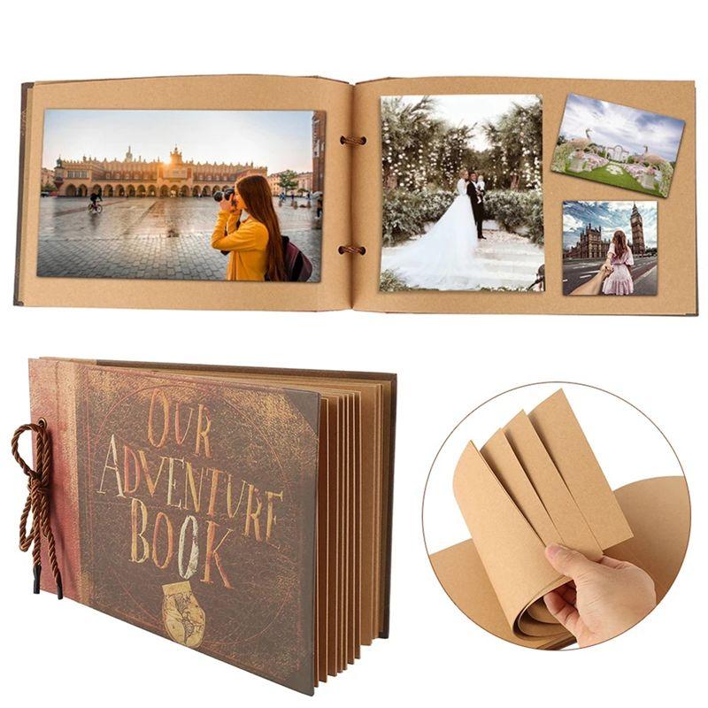 AEE4-Photo Album Expandable DIY Album Scrapbook Family Lovers Friends Photo Book Memory Scrap Book For Valentines